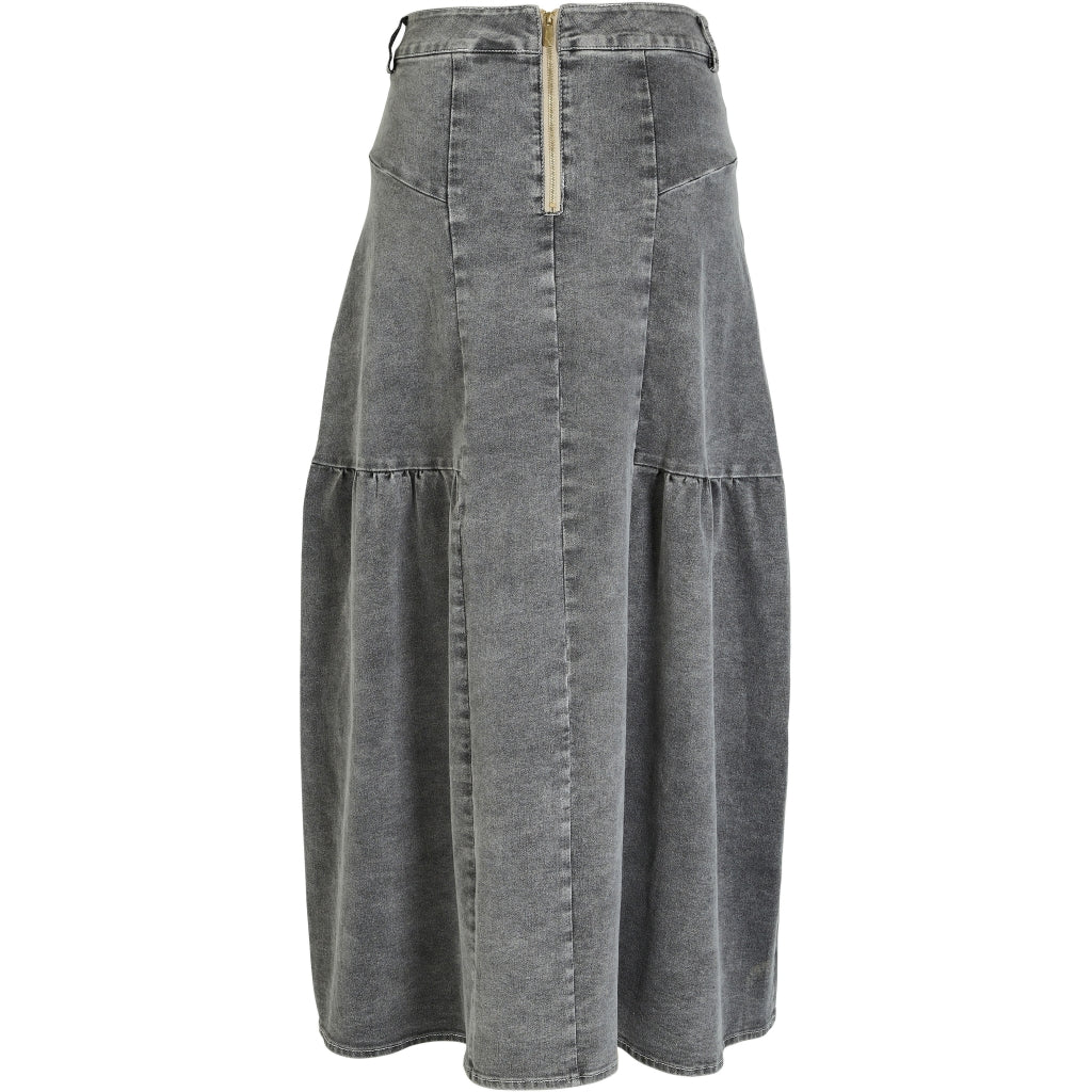 Maxirock aus Denim in Grau - Röcke