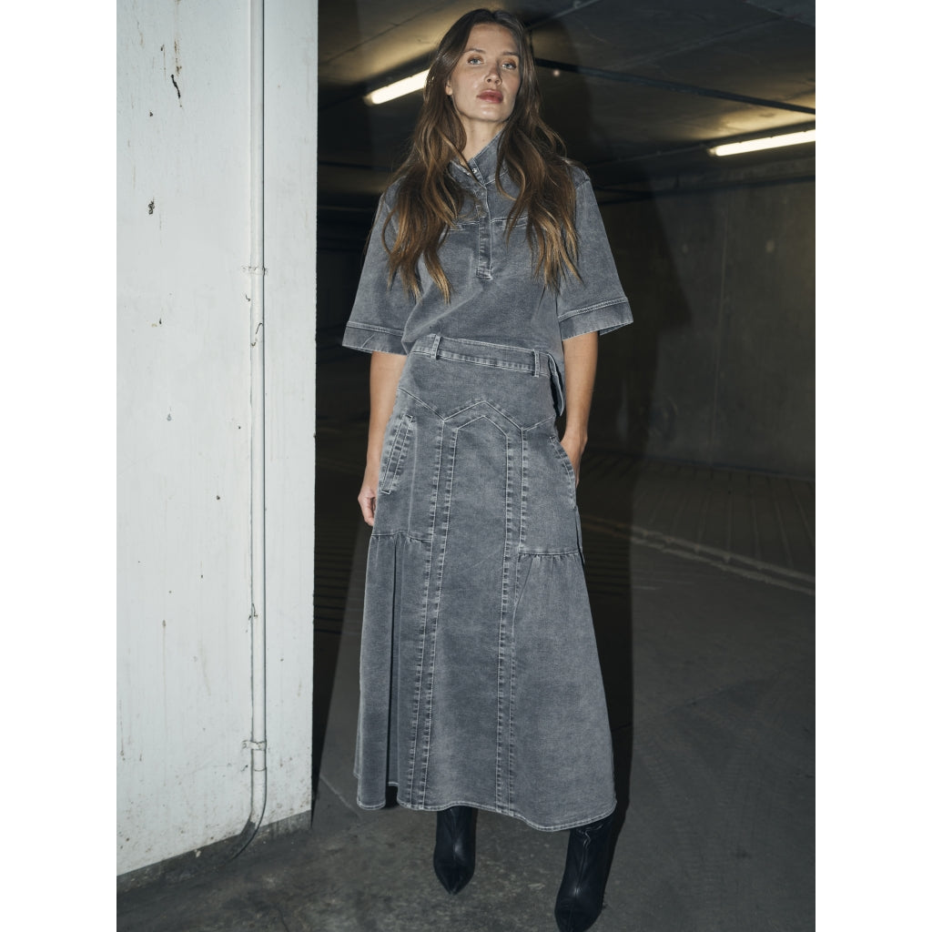 Denim Shirt in Grau - Bluse
