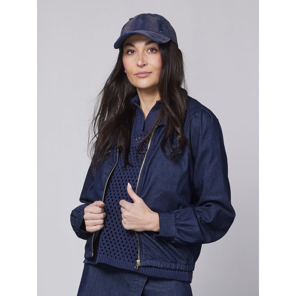 Cap im Vintage-Denim-Look mit Rissen & Stickerei – Kappen