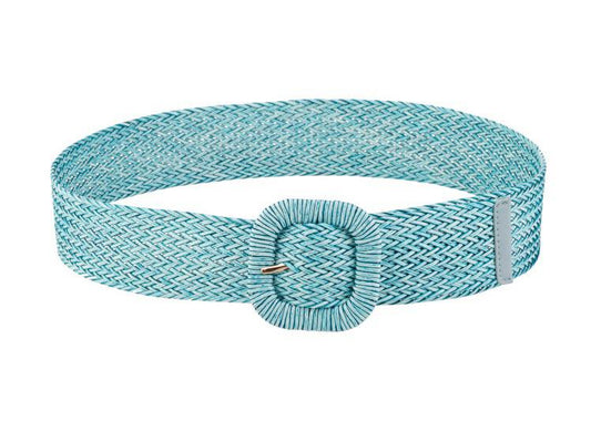 Damen Flechtgürtel – Elastischer Taillengürtel mit runder Schnalle – Gürtel