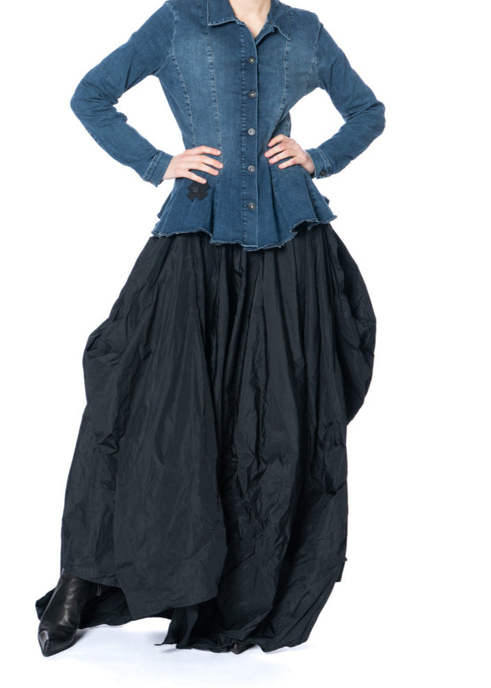 Ballonkleid mit Smok-Oberteil - Kleid