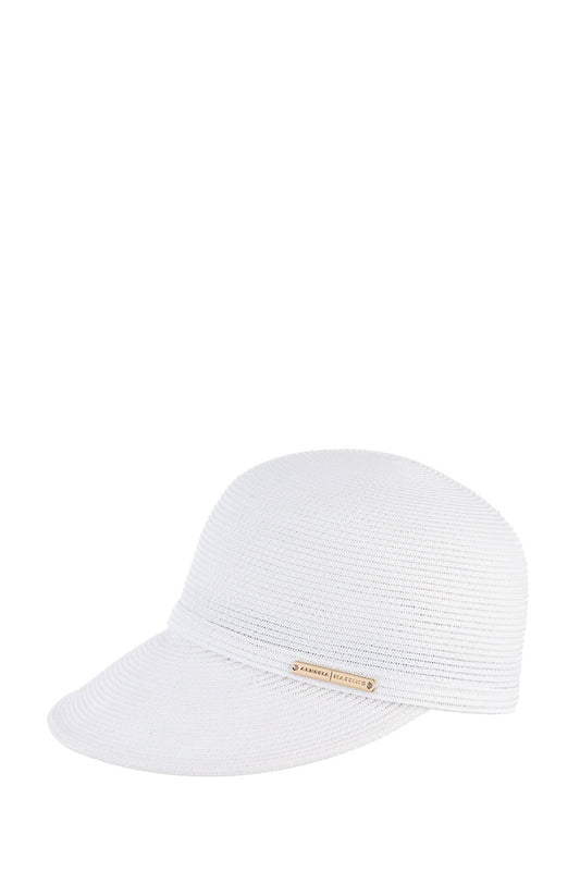 Schwarzer Kappe mit Schirm – minimalistisches Design mit goldfarbenem Logo-Detail