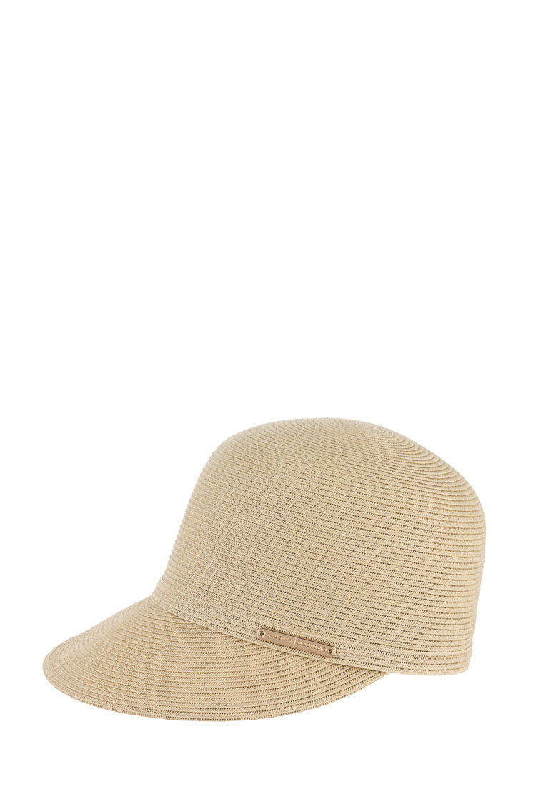 Schwarzer Kappe mit Schirm – minimalistisches Design mit goldfarbenem Logo-Detail