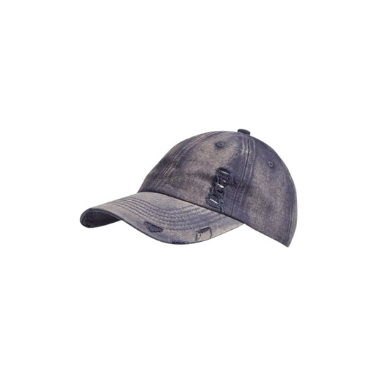Cap im Vintage-Denim-Look mit Rissen & Stickerei – Kappen