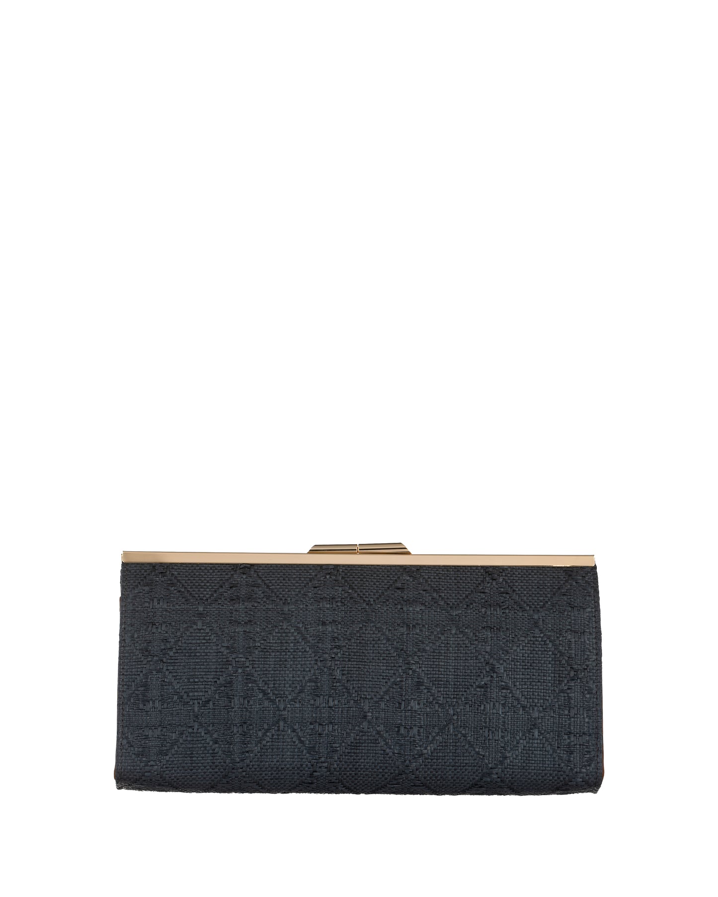 Elegante Blauen Clutch mit feinem Rautenstruktur-Muster und Metallrahmen - Taschen